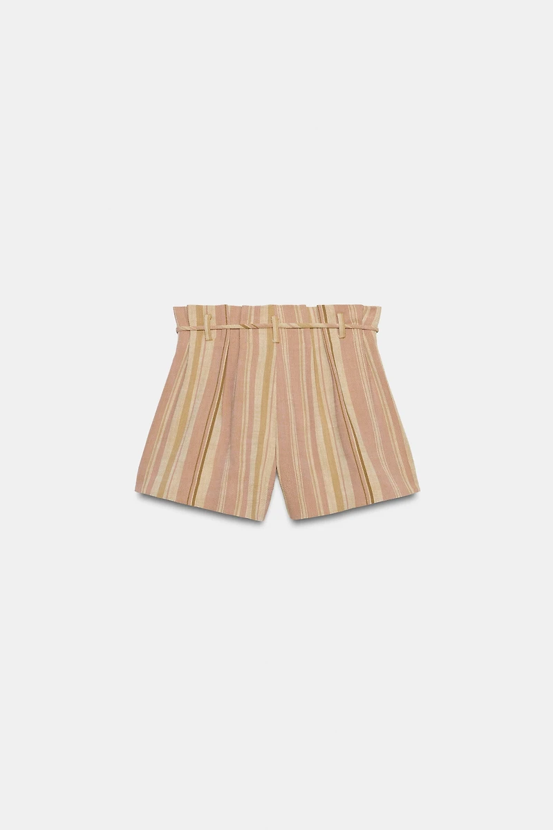 STRIPED SHORTS WITH BELT ZW COLLECTION