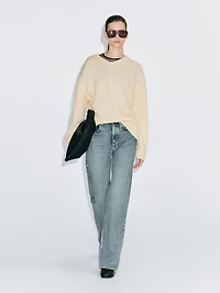 Pull en maille oversize à col V