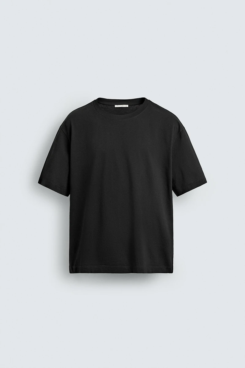 MERCERIZED FINISH CROPPED T-SHIRT