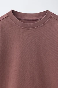 ENSEMBLE T-SHIRT ET BERMUDA UNI TEINT SUR PIÈCE