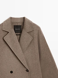 Long wool blend double-breasted coat