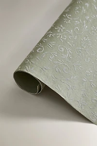 CHRISTMAS GLITTER LEAF WRAPPING PAPER