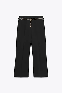 CHAIN BELT ANKLE PANTS