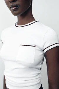 T-SHIRT LISERÉS FIL MÉTALLISÉ