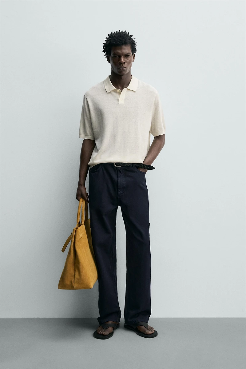 POLO EN MAILLE SOIE ET LIN