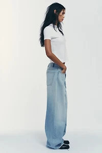 TRF HIGH WAIST CROSSOVER WIDE LEG JEANS