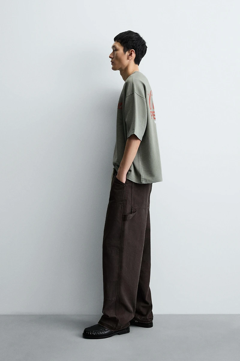 WASHED PRINTED TEXT SWEATSHIRT