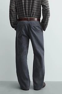 PANTALON STRUCTURÉ EN COTON LAVÉ