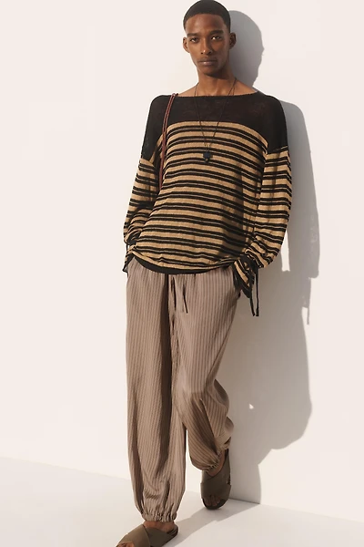 STRIPED LINEN - VISCOSE JUMPER
