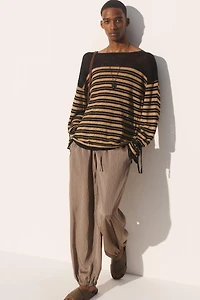 STRIPED LINEN - VISCOSE JUMPER