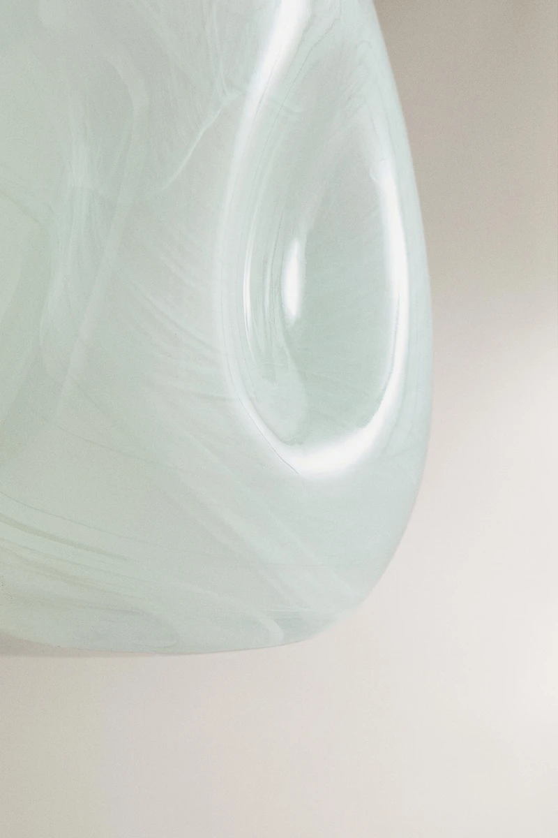 SHADED GREEN GLASS TOOTHBRUSH HOLDER