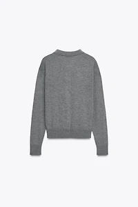 PLAIN KNIT POLO SWEATER