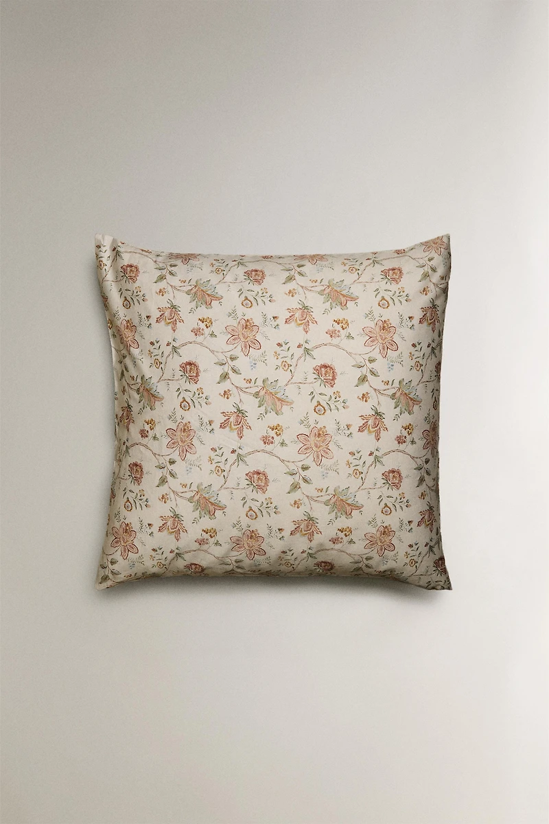 FLORAL SATEEN PILLOWCASE (300 THREAD COUNT)