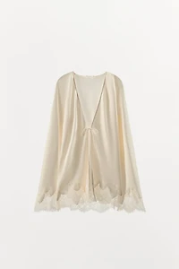 CHEMISE SATINÉE DENTELLE NŒUD