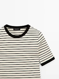 T-shirt à manches courtes rayures contrastantes