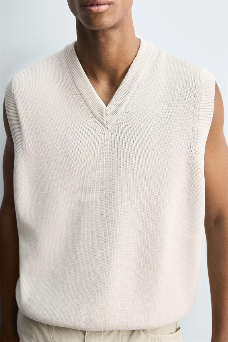 COTTON KNIT VEST