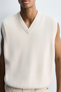 COTTON KNIT VEST
