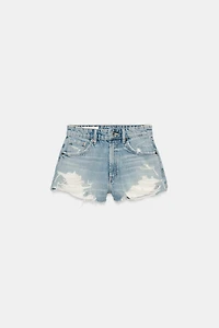 SHORT EN JEAN TRF TAILLE HAUTE DÉCHIRÉ