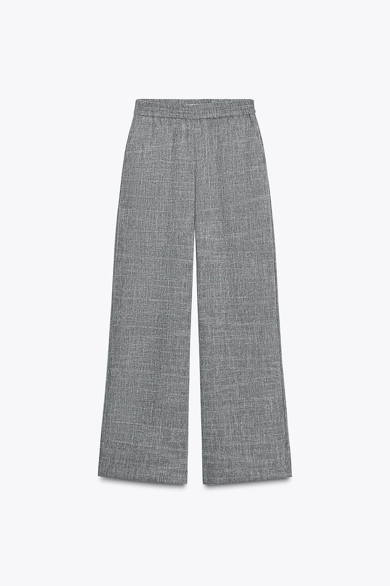 HEATHERED WIDE LEG PANTS