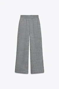 HEATHERED WIDE LEG PANTS