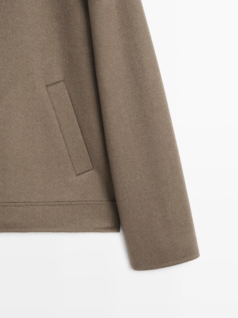 Wool blend jacket with pockets
