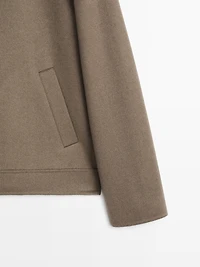 Wool blend jacket with pockets