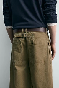 WIDE FIT PANTS WITH BELT LOOP