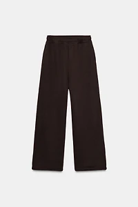BASIC STRAIGHT-LEG PLUSH PANTS WITH ADJUSTABLE HEM