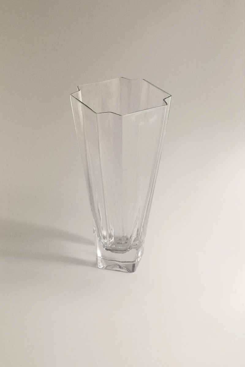 FACETED GLASS VASE