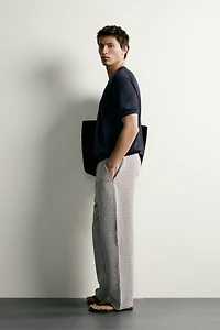 CONTRAST SEERSUCKER RELAXED FIT PANTS