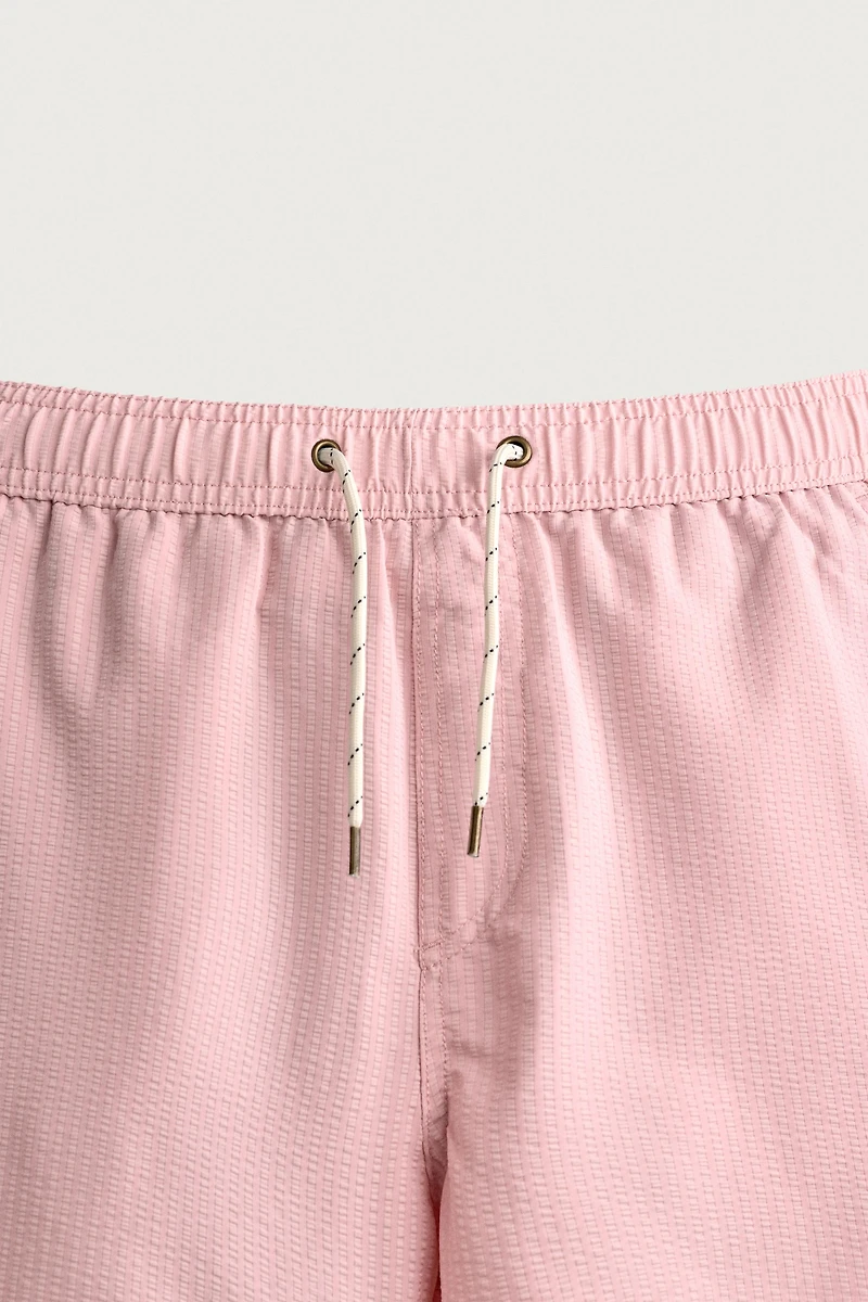 LONG SEERSUCKER SWIM SHORTS