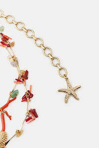 METAL BELT WITH MARINE CHARMS