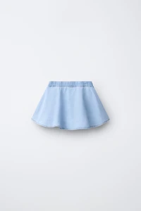 FLORAL DENIM SKORT