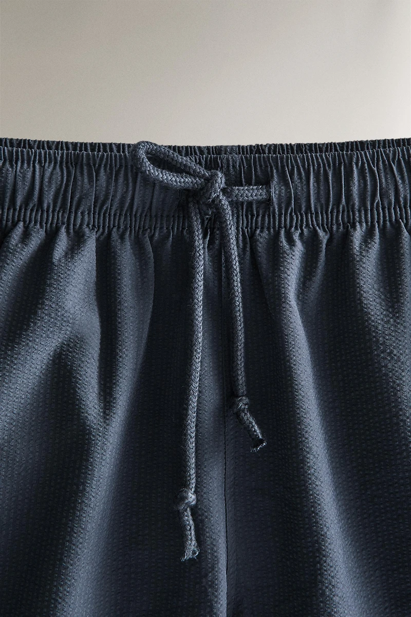 SEERSUCKER MID-LENGTH SWIM SHORTS