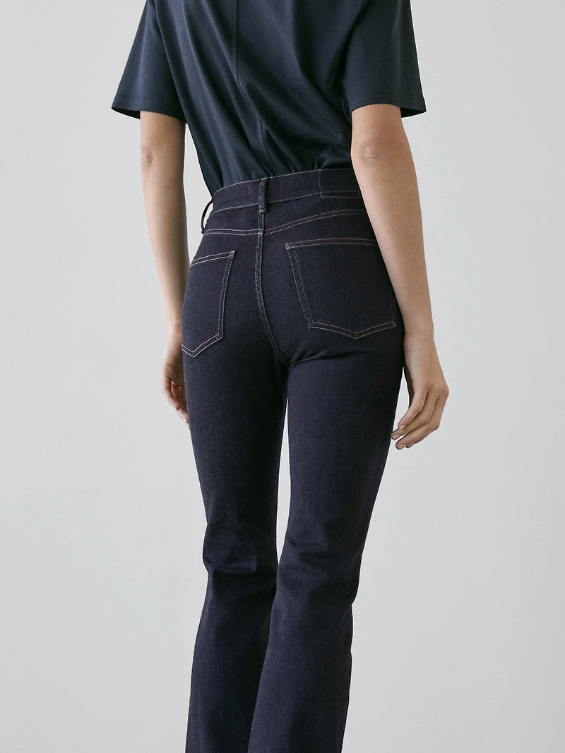High waist bell bottom skinny jeans