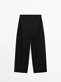 Barrel fit trousers with turn-up detail