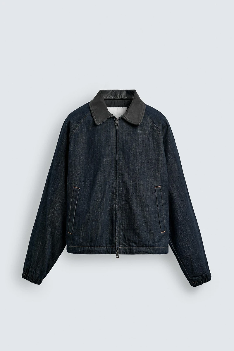 DENIM JACKET WITH COMBINED COLLAR
