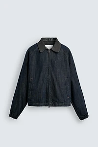 DENIM JACKET WITH COMBINED COLLAR