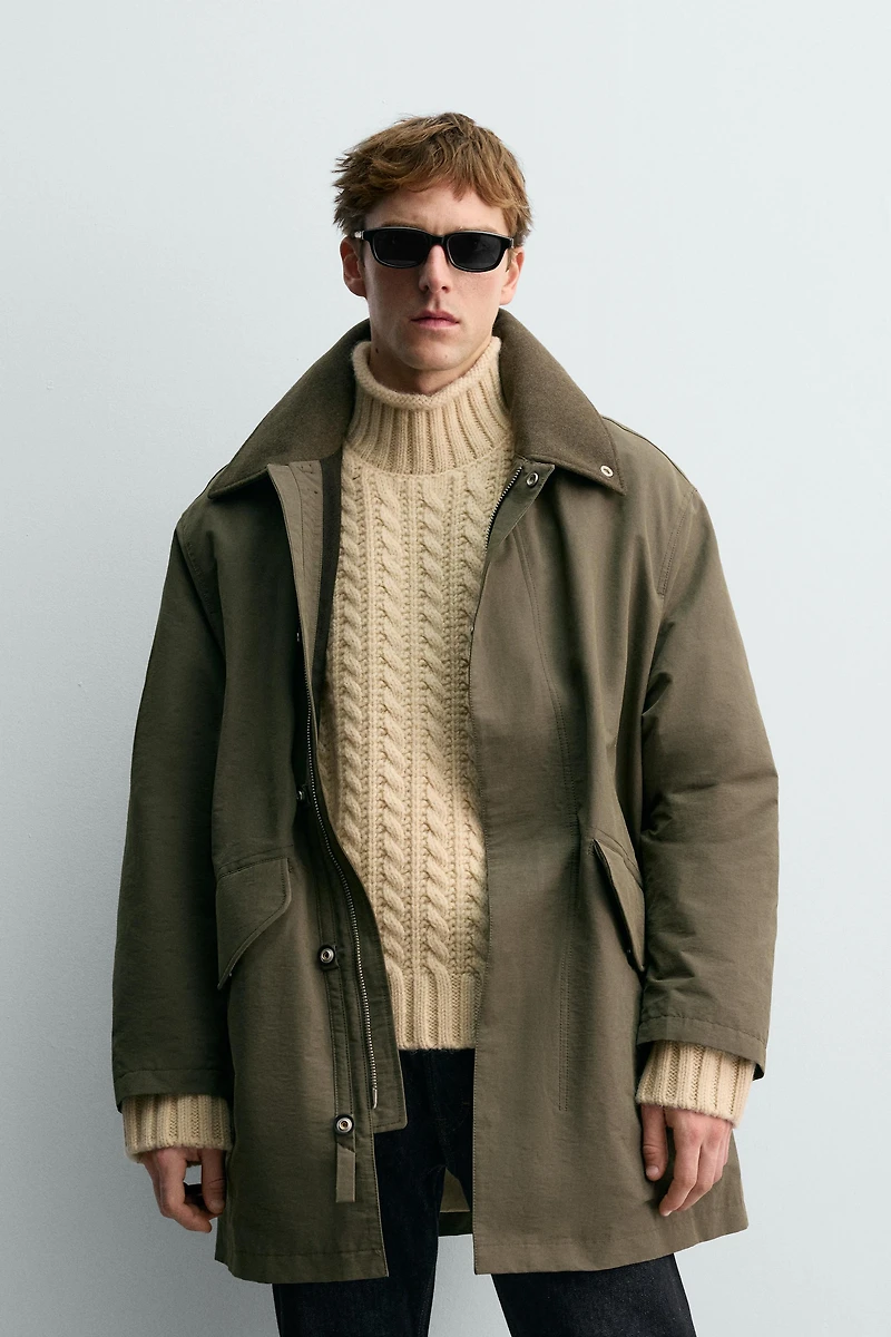 COMBINATION COLLAR TECHNICAL PARKA AARON LEVINE X ZARA