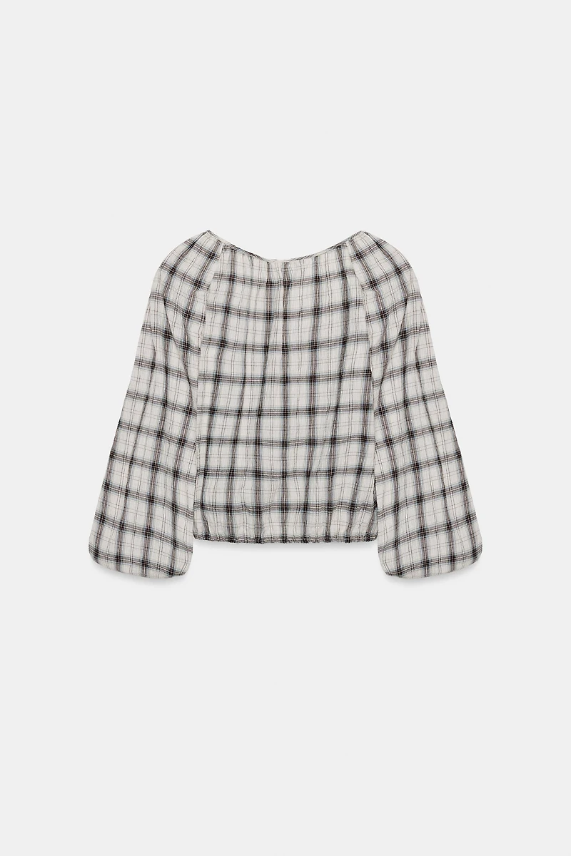 ELASTIC PLAID SHIRT