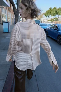 STRIPED SHIRT WITH WIDE CUFFS