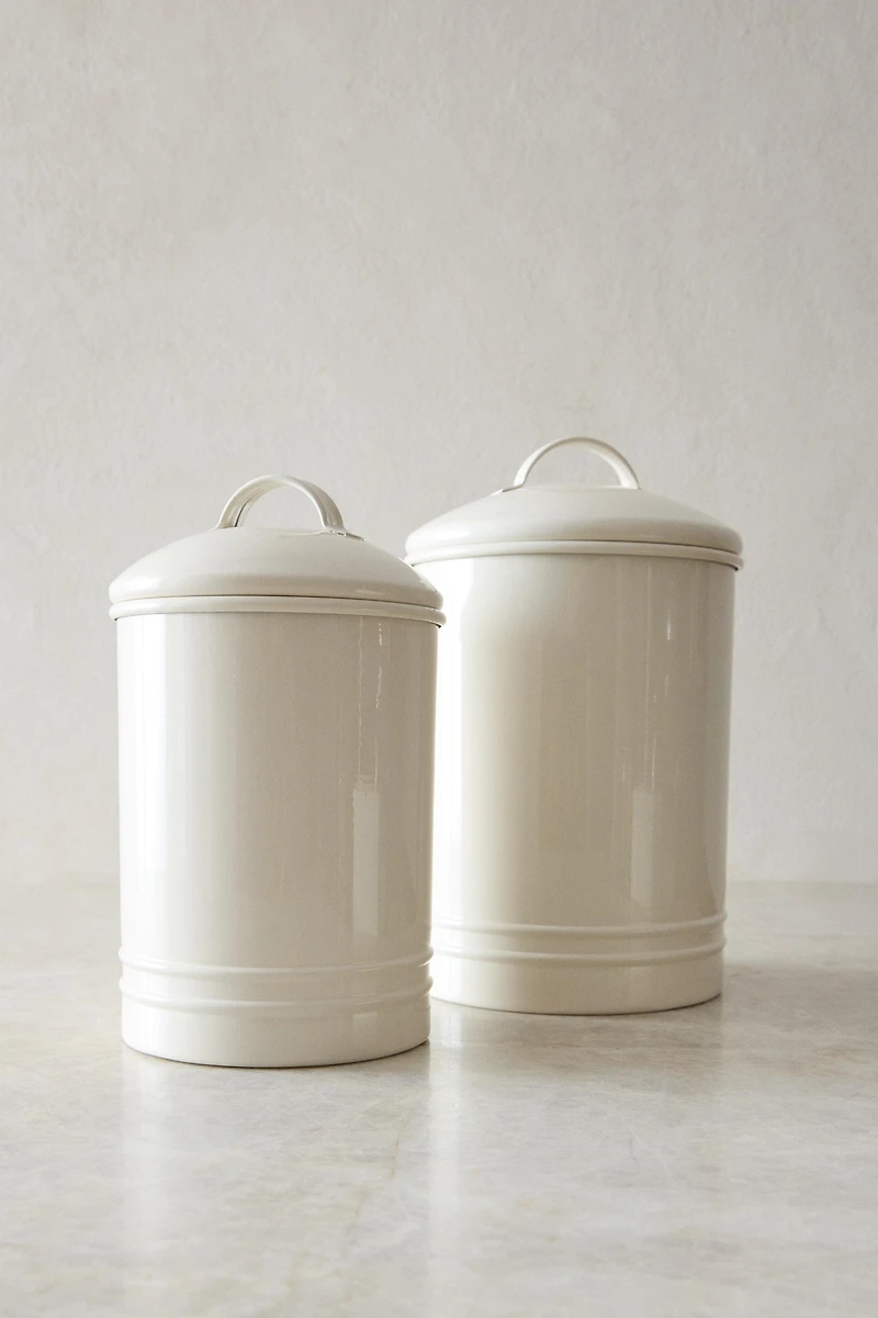 LACQUERED METAL CYLINDRICAL JAR