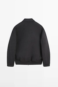 Wool blend jacket with pockets