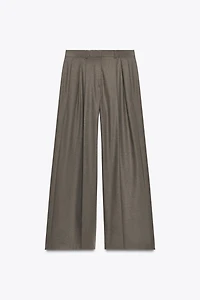 WIDE LEG PLEATED PANTS ZW COLLECTION