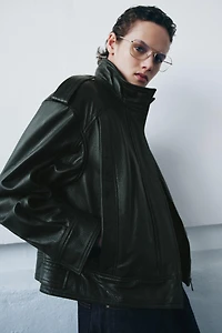 LEATHER BOMBER JACKET ZW COLLECTION LIMITED EDITION