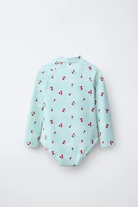 1-6 YEARS/ STRAWBERRY STRIPE SWIMSUIT