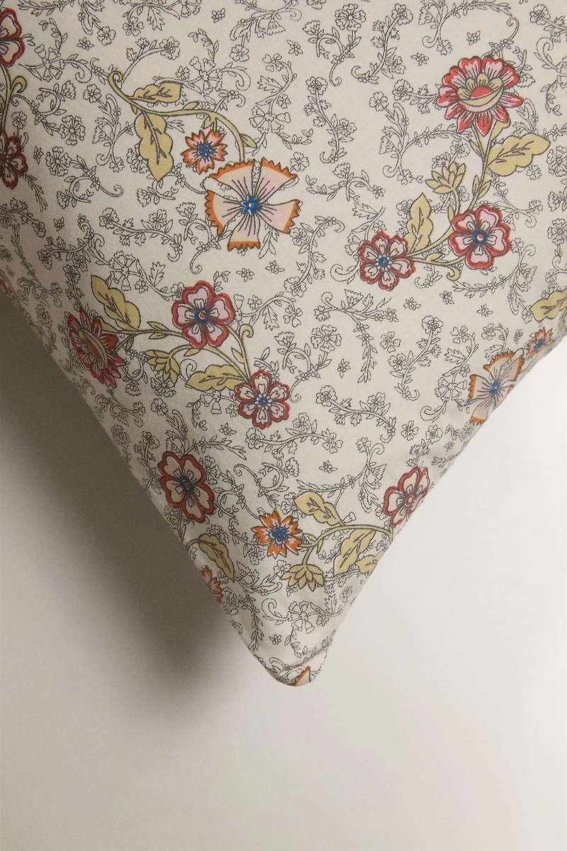 KIDS' FLORAL COTTON PILLOWCASE