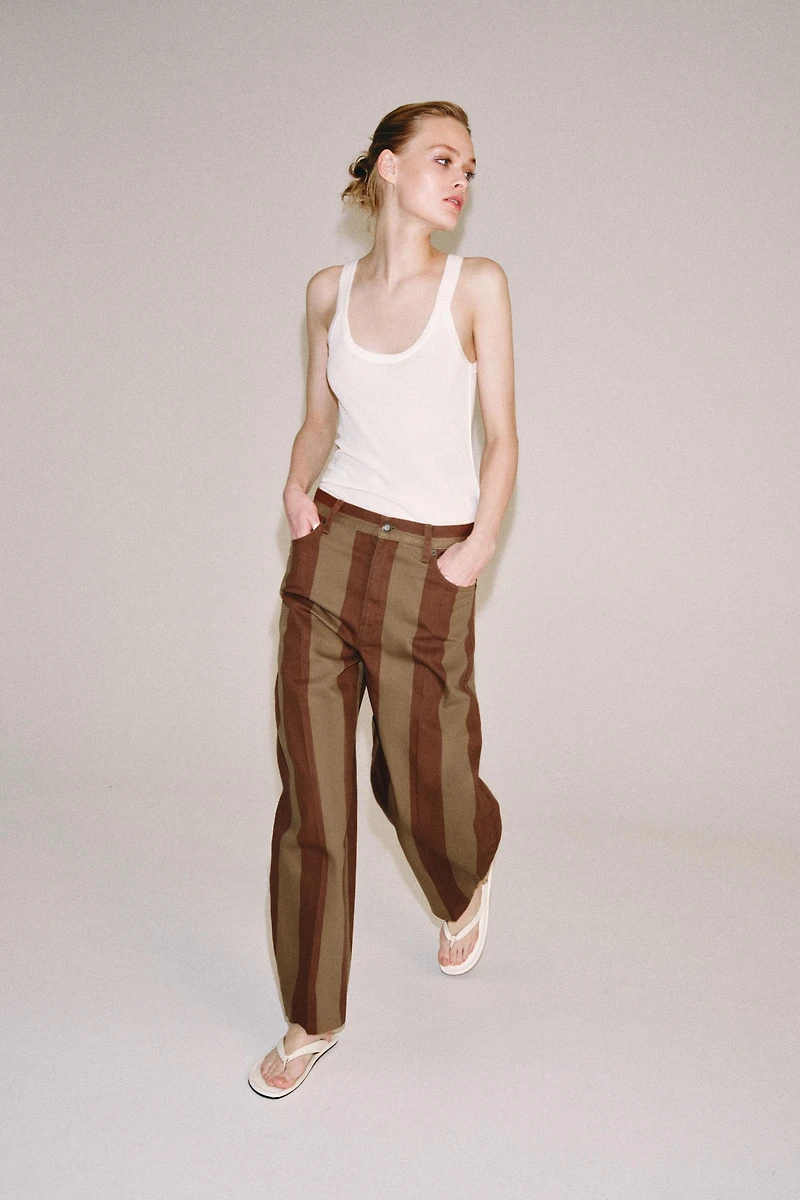 ZW COLLECTION TAPERED HIGH-RISE STRIPED JEANS