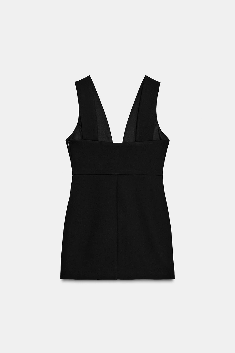 SHORT DRESS WITH BOW AND JEWEL