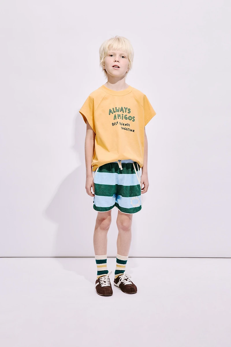 STRIPED TERRYCLOTH SHORTS